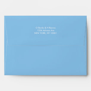 Simple custom address sky blue colour envelope
