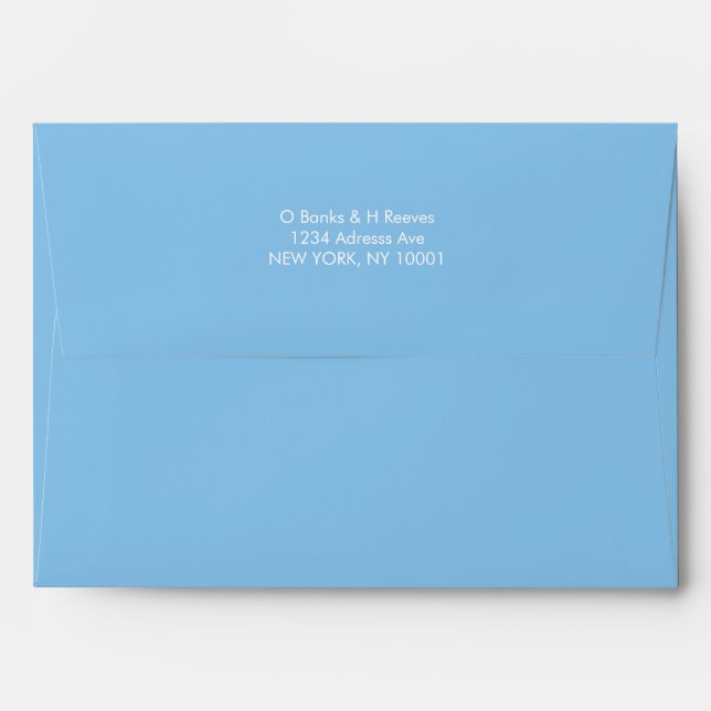 Simple custom address sky blue colour envelope (Back (Top Flap))