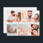 Simple Custom Baby Shower Photo Collage Thank You Card<br><div class="desc">Express your gratitude with our "Baby Shower Photo Collage Simple Heart Thank You Card". This charming card features a sweet, simple design and a customisable photo collage, perfect for showcasing memories from your special day. Personalise the message on the back to add a heartfelt touch, making these thank you cards...</div>