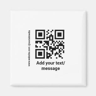 simple custom barcode add your text website QR Cla Magnet