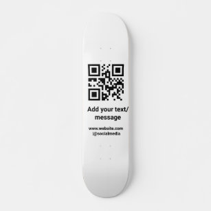simple custom barcode add your text website QR Cla Skateboard