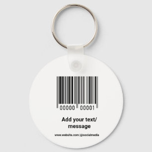 simple custom barcode add your text website QR  Sq Key Ring