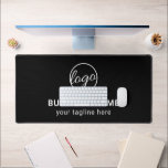 Simple Custom Black Modern Logo Business Desk Mat<br><div class="desc">Simple desk mat with your logo,  business name and tagline in black.</div>