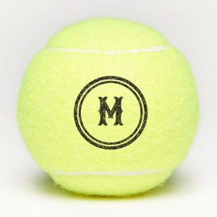 Simple Custom Black Monogram  Tennis Balls