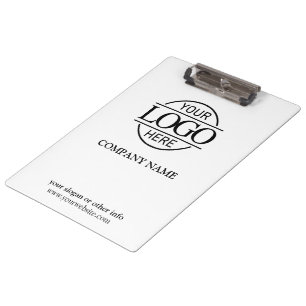 Simple Custom Black & White Company Business Logo Clipboard