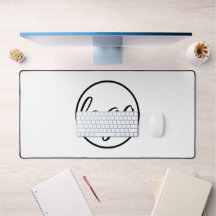 Simple Custom Black White Logo Business Modern Desk Mat