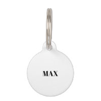 Simple custom black white minimalist dog Name info