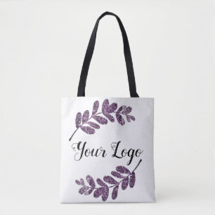 simple custom blue purple black leaves add logo t tote bag