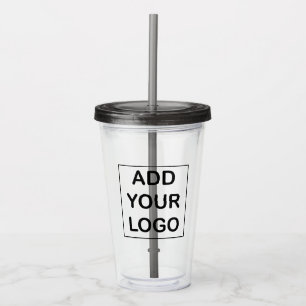 Simple Custom Business Company Logo Acrylic Tumbler