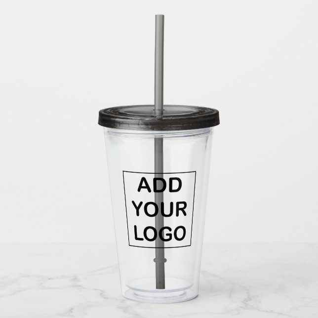 Simple Custom Business Company Logo Acrylic Tumbler (Front)