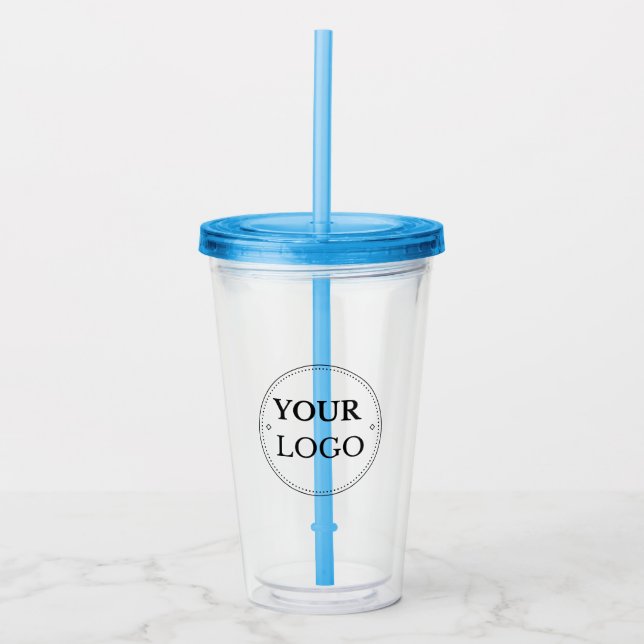 Simple Custom Business Logo Acrylic Tumbler (Front)