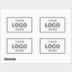 Simple Custom Business Logo Company Branded Rectangular Sticker