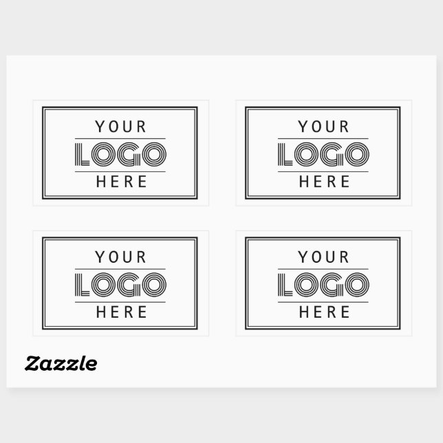 Simple Custom Business Logo Company Branded Rectangular Sticker (Sheet)