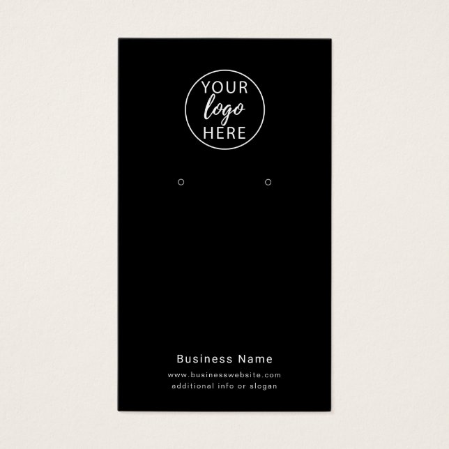 Simple Custom Business Logo Earrings Display Card (Front)