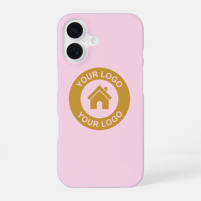 Simple Custom Business Logo iPhone 16 Case (Back)