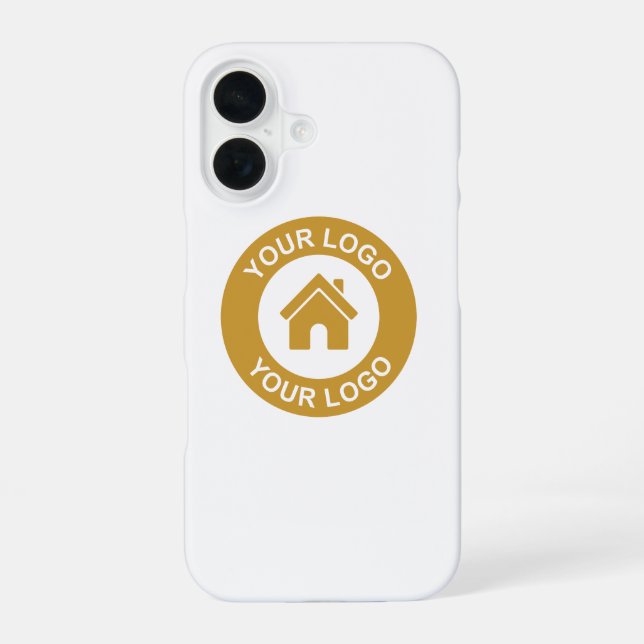 Simple Custom Business Logo iPhone 16 Case (Back)