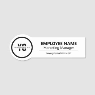Simple Custom Business Logo Personalised Monogram Name Tag