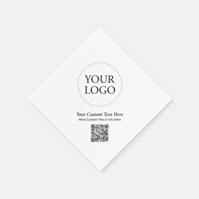 Simple Custom Business Logo QR Code Promotional Napkin (Corner)
