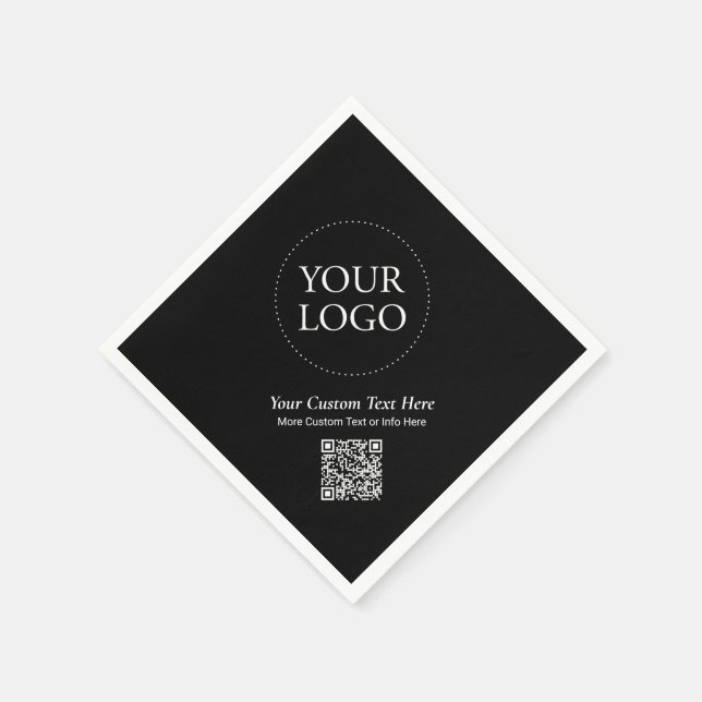 Simple Custom Business Logo QR Code Promotional Napkin (Corner)