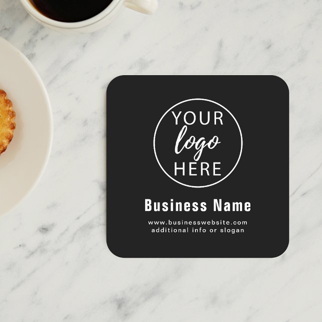 Simple Custom Business Logo Square Paper Coaster (Simple Custom Business Logo Square Paper Coaster)