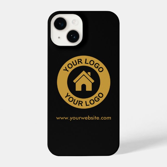 Simple Custom Business Logo Website iPhone Case (Back)
