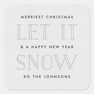 Simple Custom Christmas Stickers "Let it Snow"