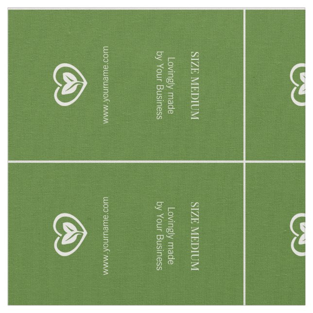 Simple custom clothing garment labels green white fabric (Close Up)