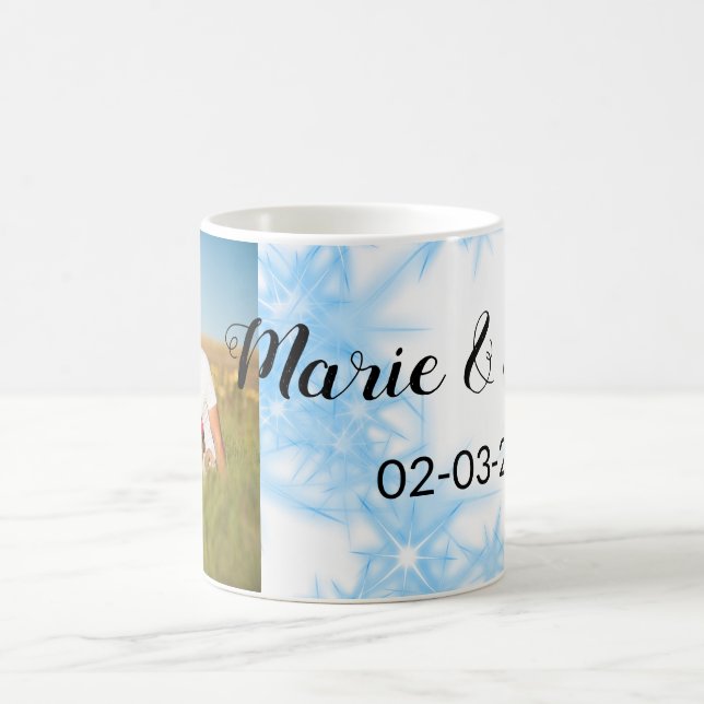 simple custom colourful blue sparkle glitter throw coffee mug (Center)