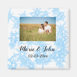 simple custom colourful blue sparkle glitter throw magnet