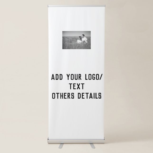 simple custom colourful blue sparkle glitter throw retractable banner (Front)