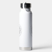 Simple Custom Company Business Logo Website Text  Water Bottle (Left)