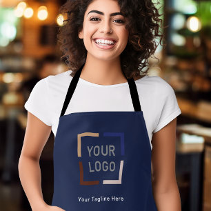 Simple Custom Company Logo personalised navy blue Apron