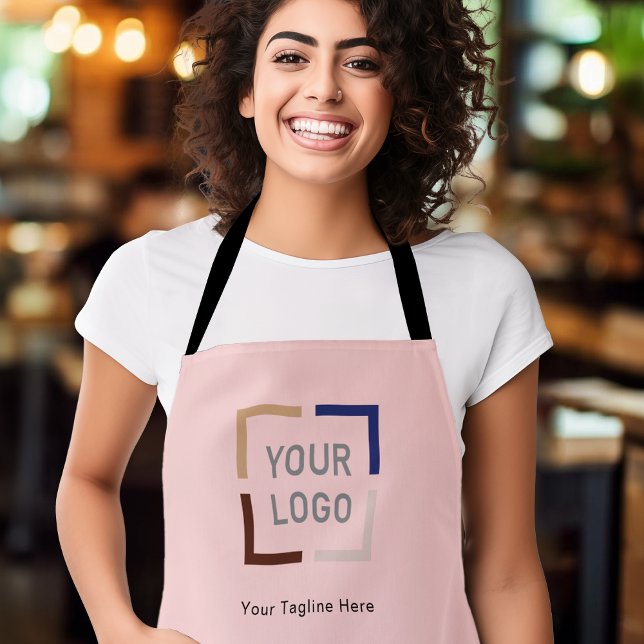 Simple Custom Company Logo personalised pink Apron (Simple Custom Company Logo personalized pink Apron)