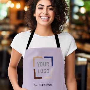 Simple Custom Company Logo personalised purple Apron