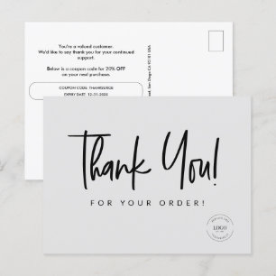Simple Custom Coupon code Business Logo  Postcard
