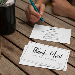 Simple Custom Coupon code Business Logo  Thank You Card