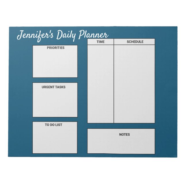 simple custom daily planner goals to do list quote notepad (Front)