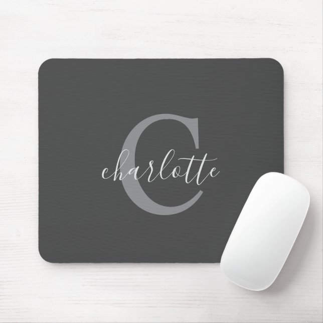 Simple Custom Dark Grey Mouse Mat (With Mouse)