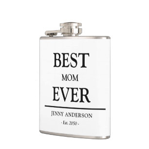 Simple Custom Design Best Mom Ever Mothers Gift Hip Flask