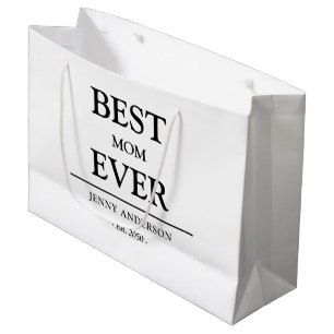 Simple Custom Design Best Mom Ever Mothers Large Gift Bag