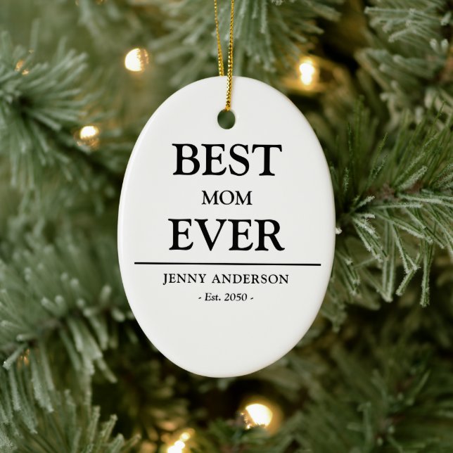 Simple Custom Design Best Mum Ever Mothers Gift Ceramic Tree Decoration (Tree)