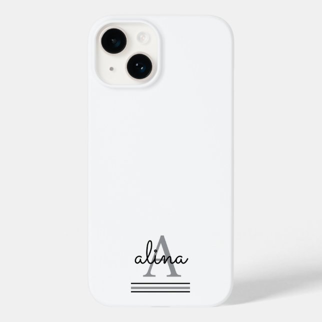 Simple Custom Design Personalize Monogram Case-Mate iPhone Case (Back)