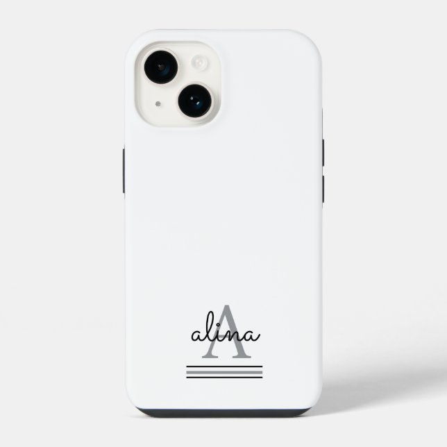 Simple Custom Design Personalize Monogram iPhone Case (Back)