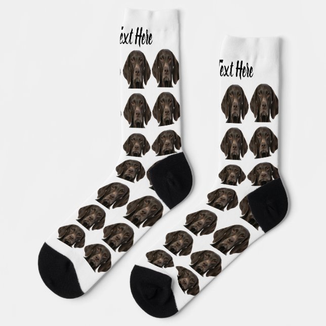 Simple Custom Dog Pet Photo Personalized Text Sock (Left)