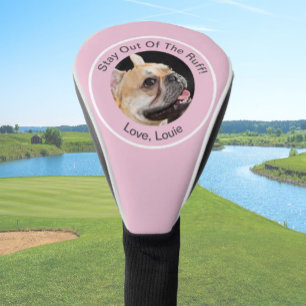 Simple custom dog photo golfer gift funny pink  golf head cover