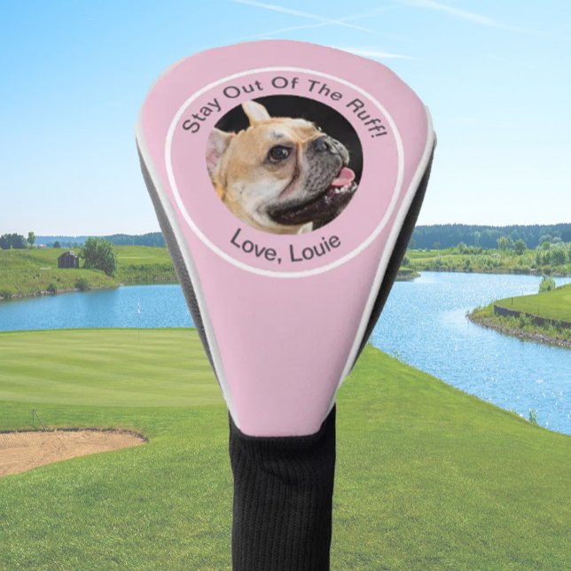 Simple custom dog photo golfer gift funny pink  golf head cover (Creator Uploaded)