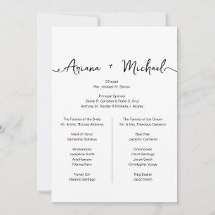 Simple Custom Entourage list wedding timeline Invitation