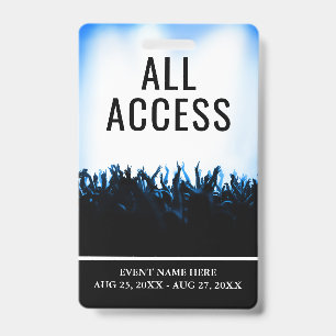 Simple Custom Event All Access VIP Badge ID Badge