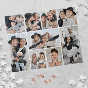 Simple Custom Family Photo Collage Jigsaw Puzzle