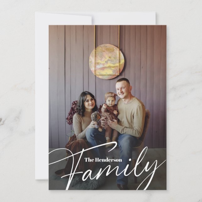 Simple Custom Family Photo Holiday Card (Front)